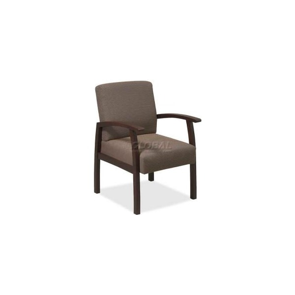 Sp Richards Lorell Deluxe Fabric Guest Chair, 24"W x 25"D x 35-1/2"H, Expresso Frame/Taupe Seat LLR68554 - main
